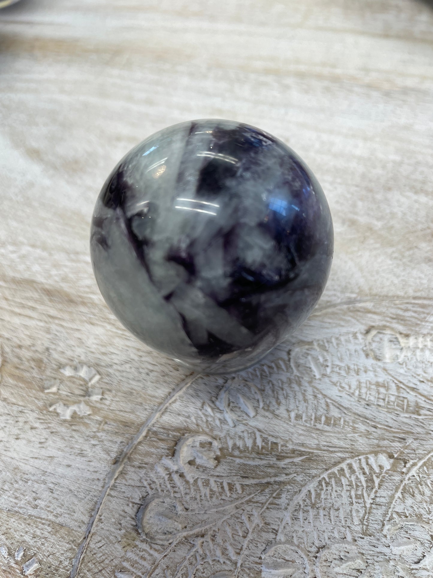 Aquamarine & Lepidolite Sphere