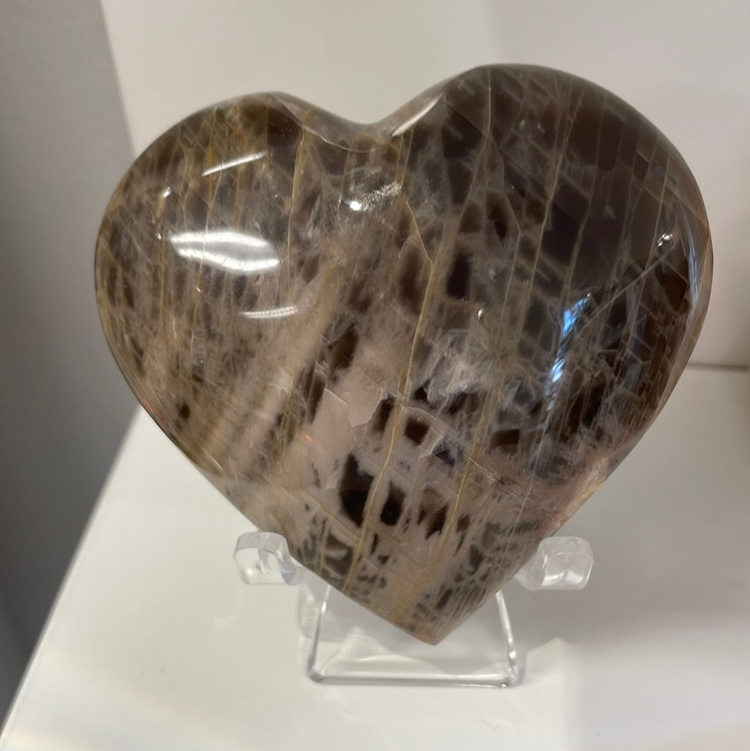 Black Moonstone Heart