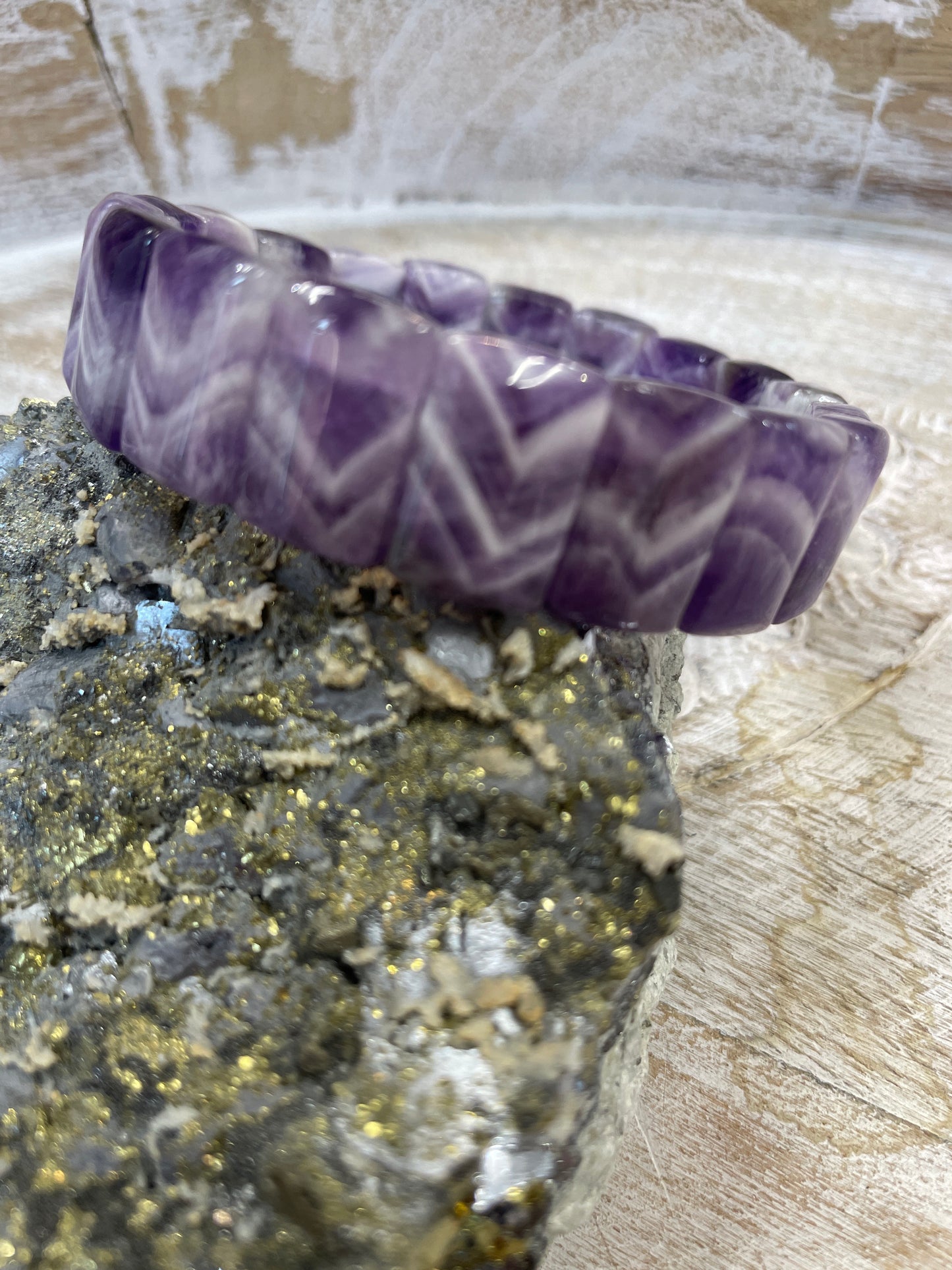 Chevron Amethyst Bracelet