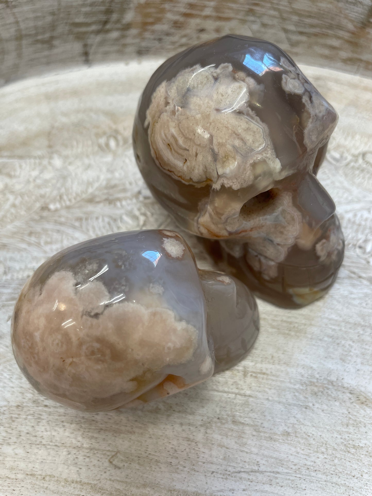 Flower Agate Skull