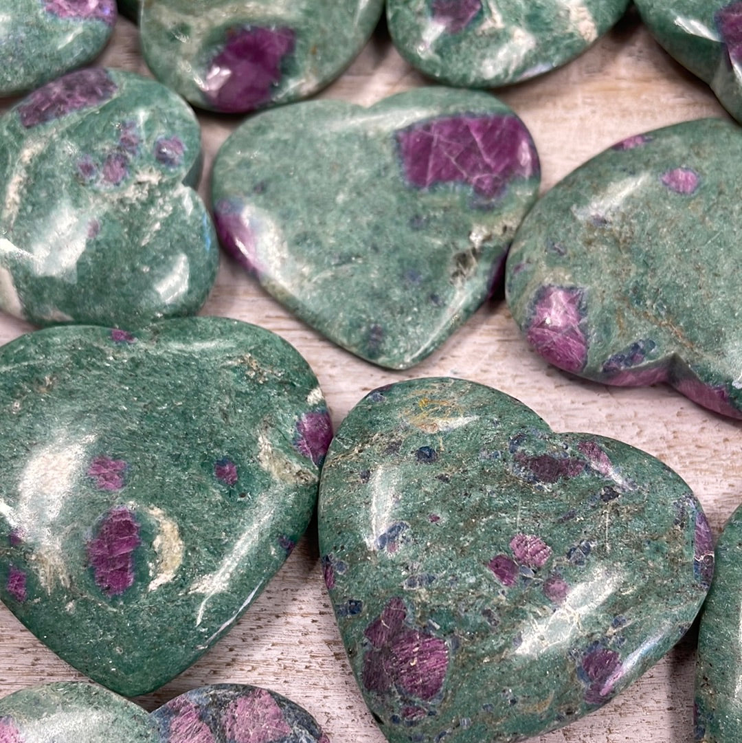 Ruby in Fuchsite Heart