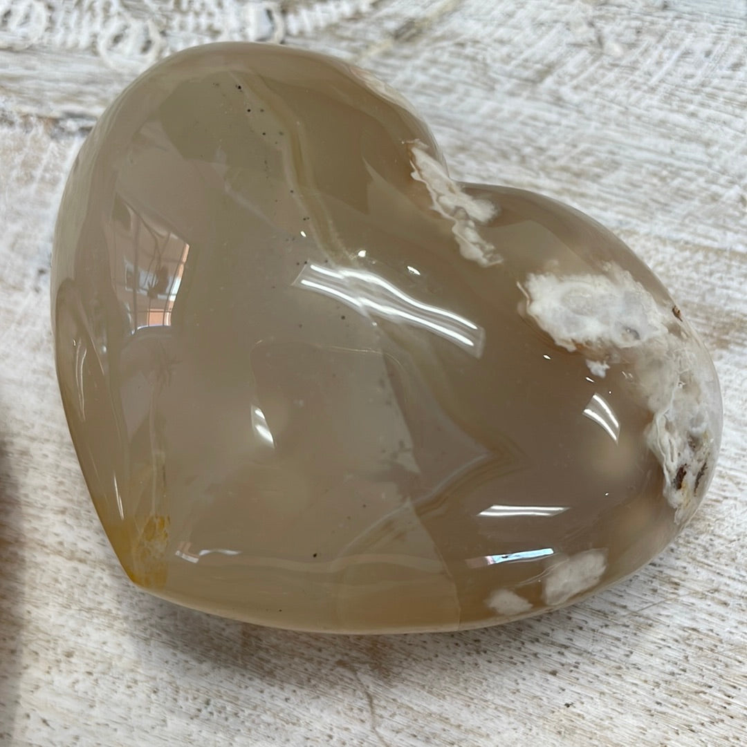 Flower Agate Heart