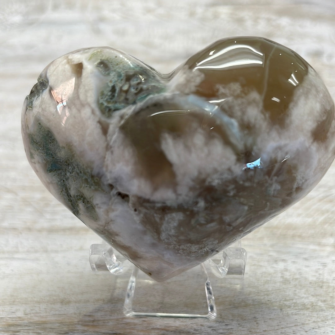 Flower Agate Heart