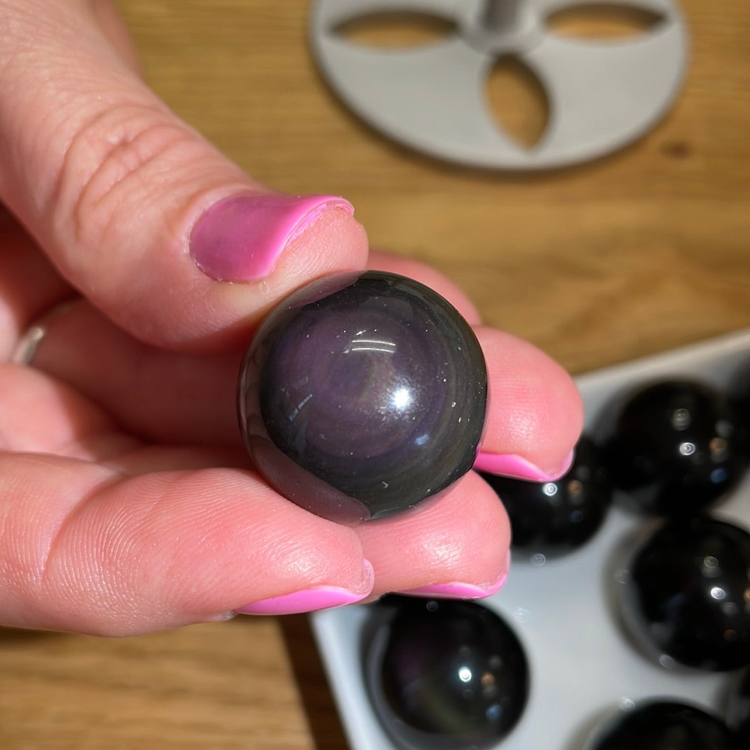 Rainbow Obsidian Sphere
