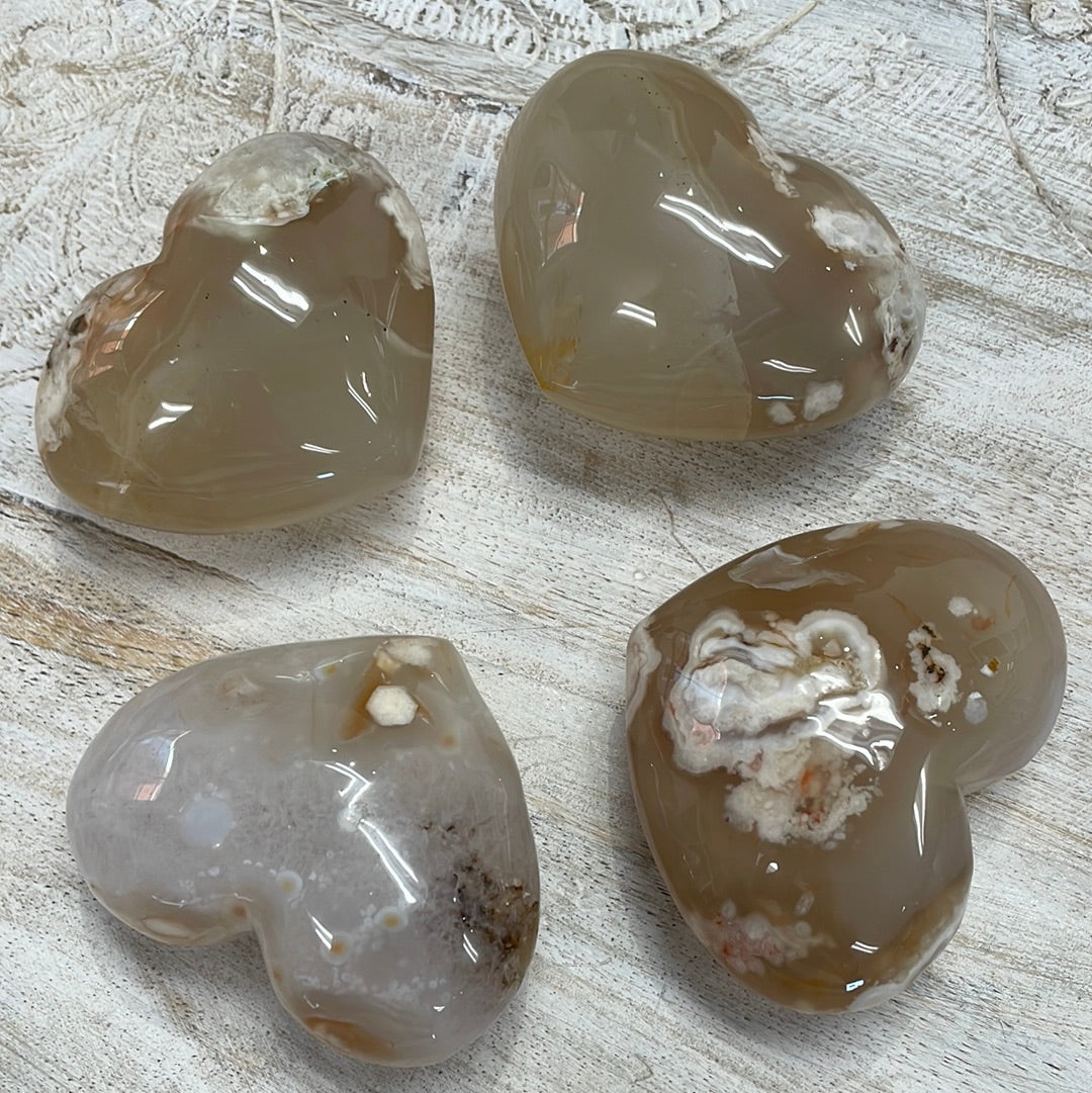 Flower Agate Heart