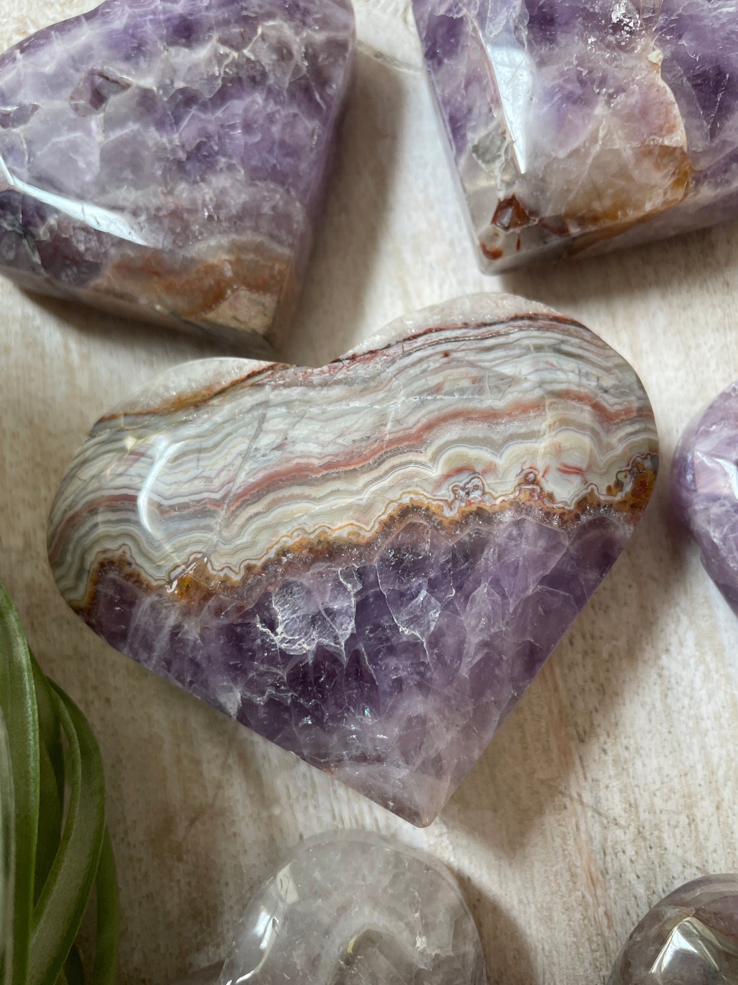 Amethyst & Agate Heart