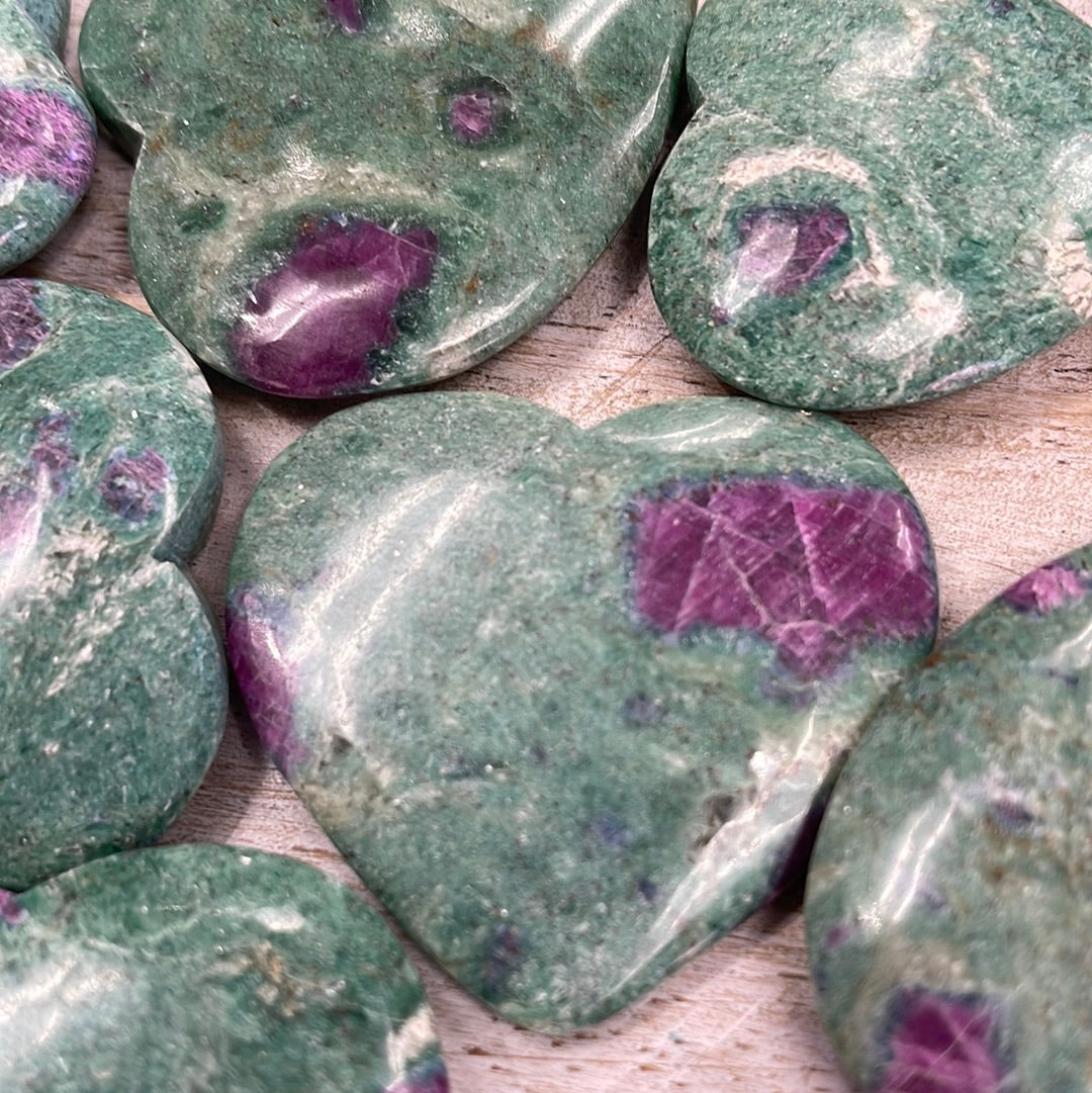 Ruby in Fuchsite Heart