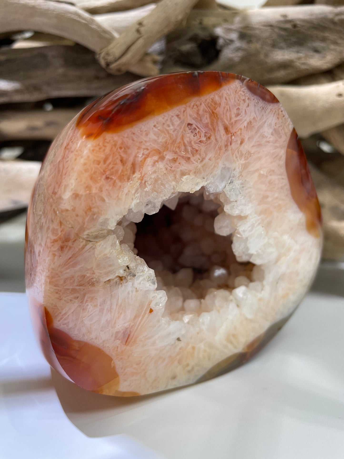 Carnelian Freeform with Druzy