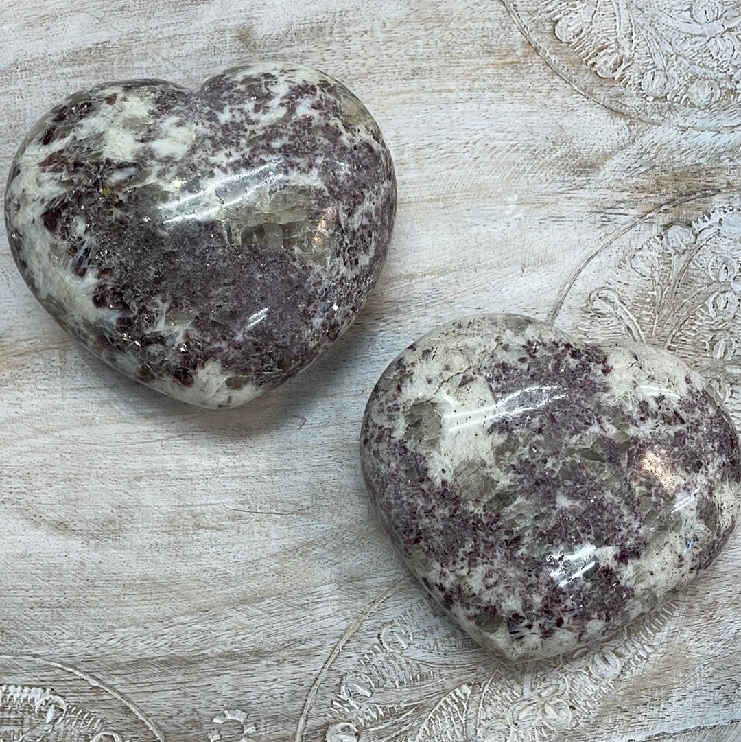 Lepidolite Heart