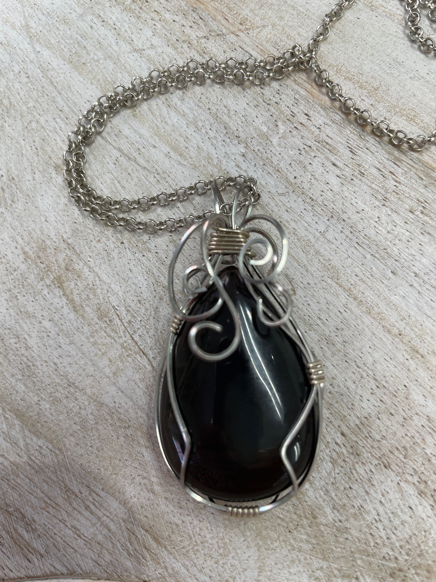 Rainbow Obsidian Wire Wrapped