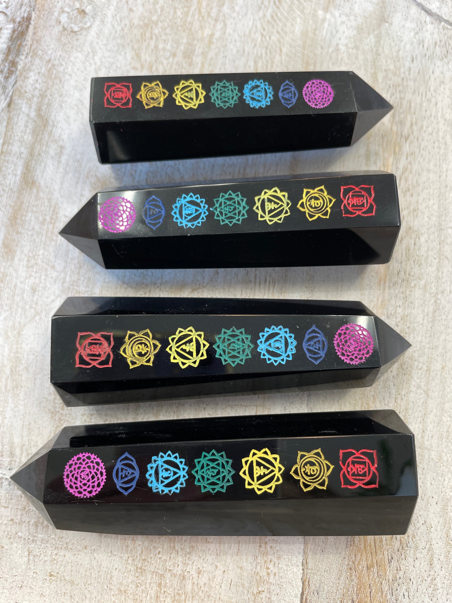 Black Obsidian Seven Chakra Points