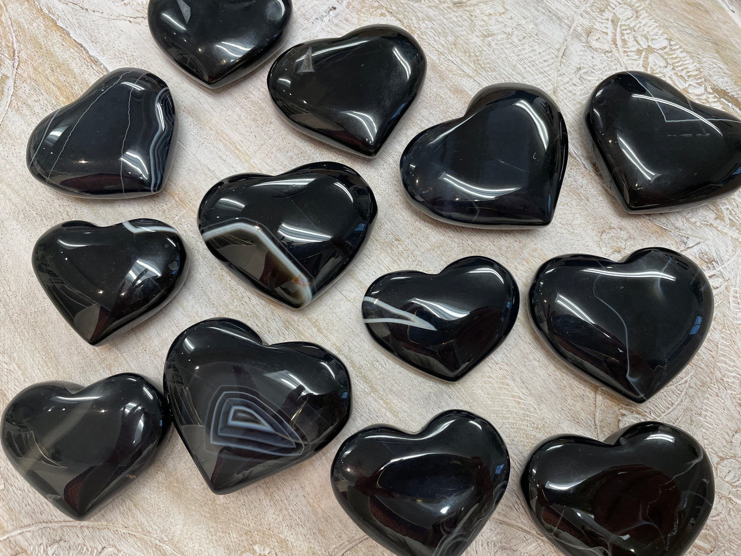 Black Agate Heart