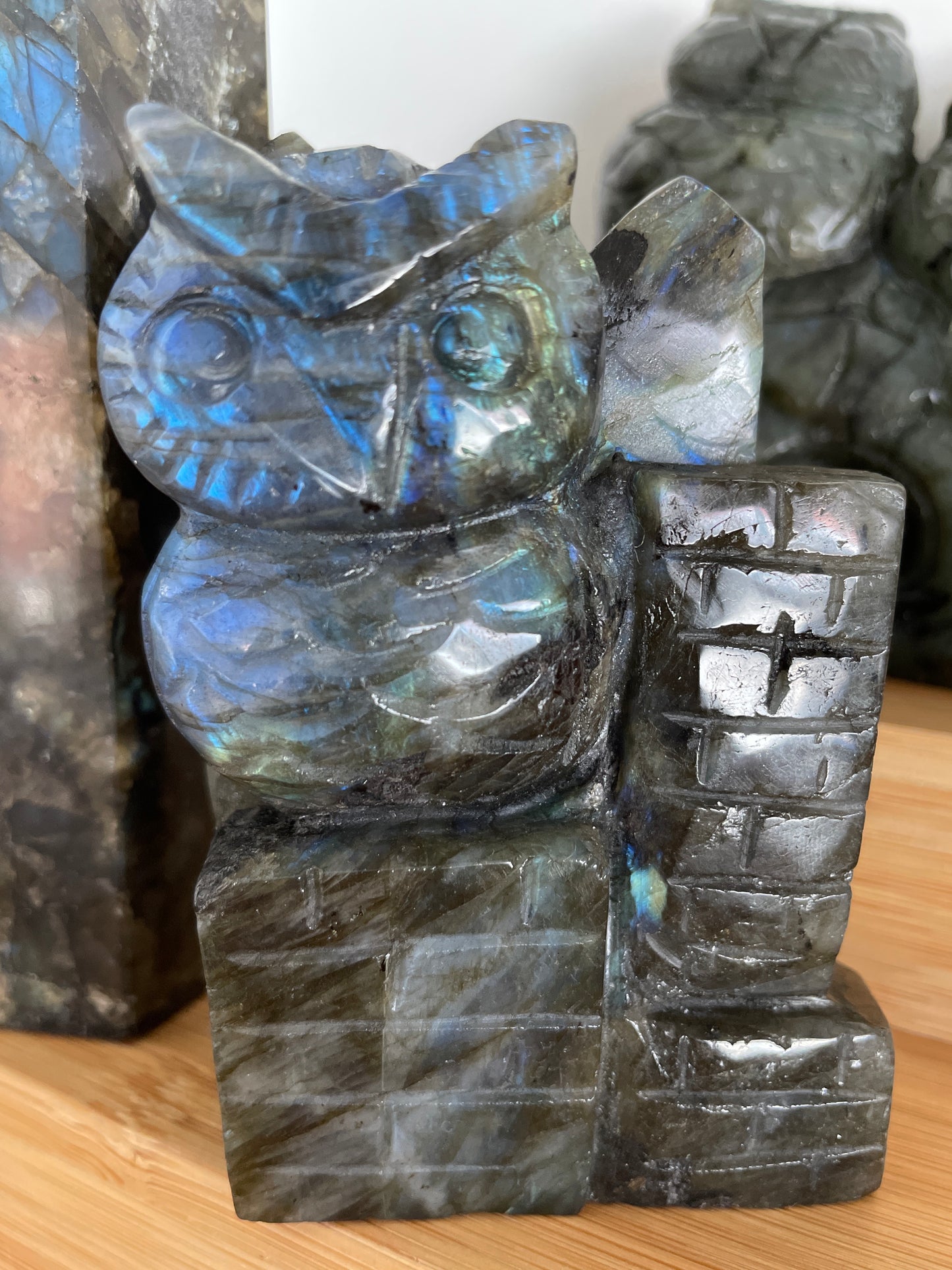 Labradorite Owl Carving