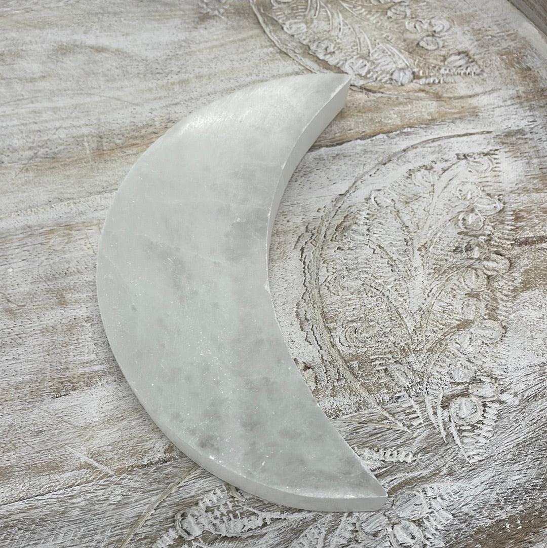 Selenite Moon Plate