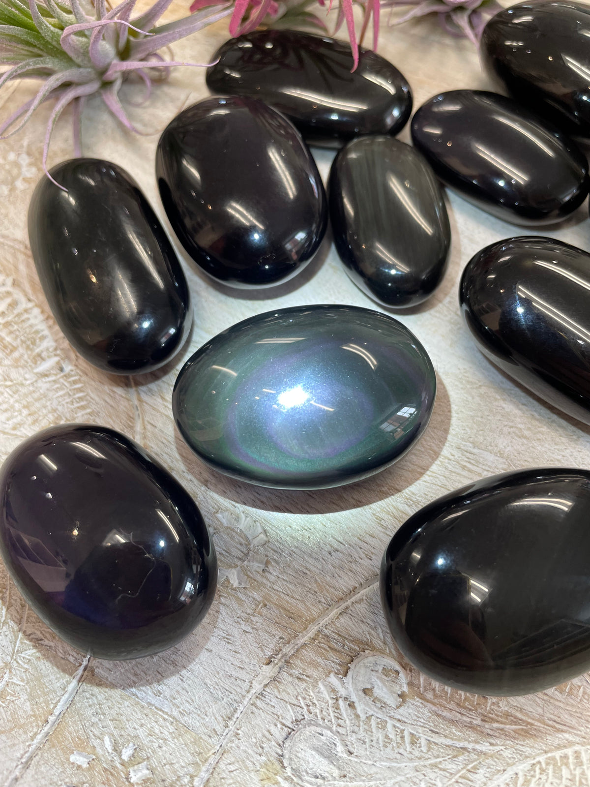 Rainbow Obsidian Palm Stone