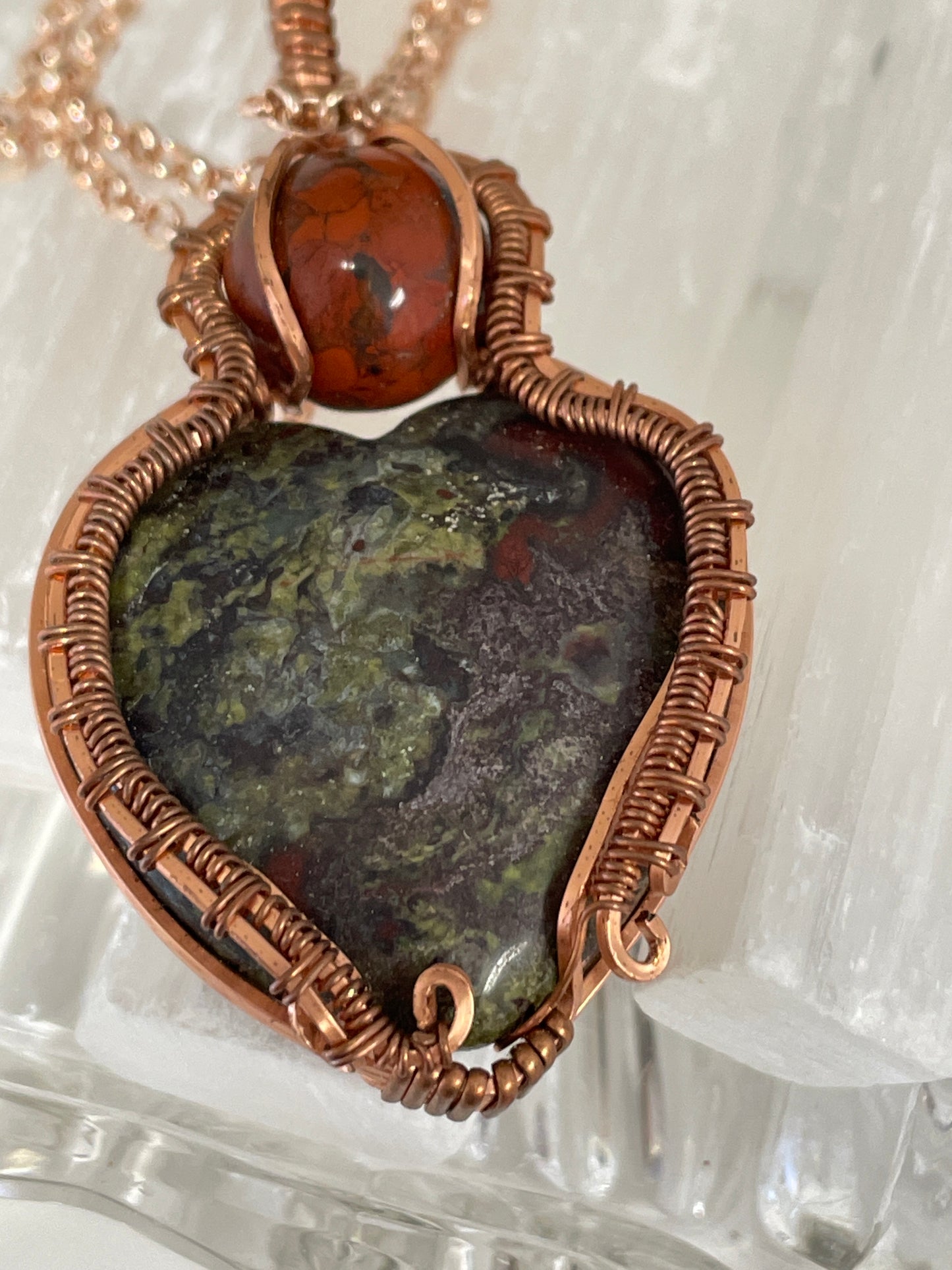 Dragon's Blood Wire Wrapped Necklace