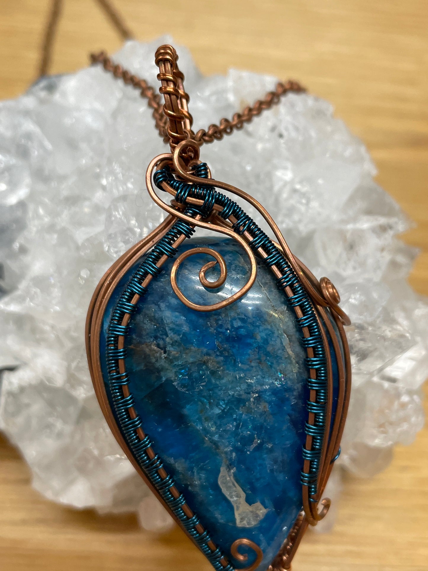 Blue Apatite Wire Wrapped