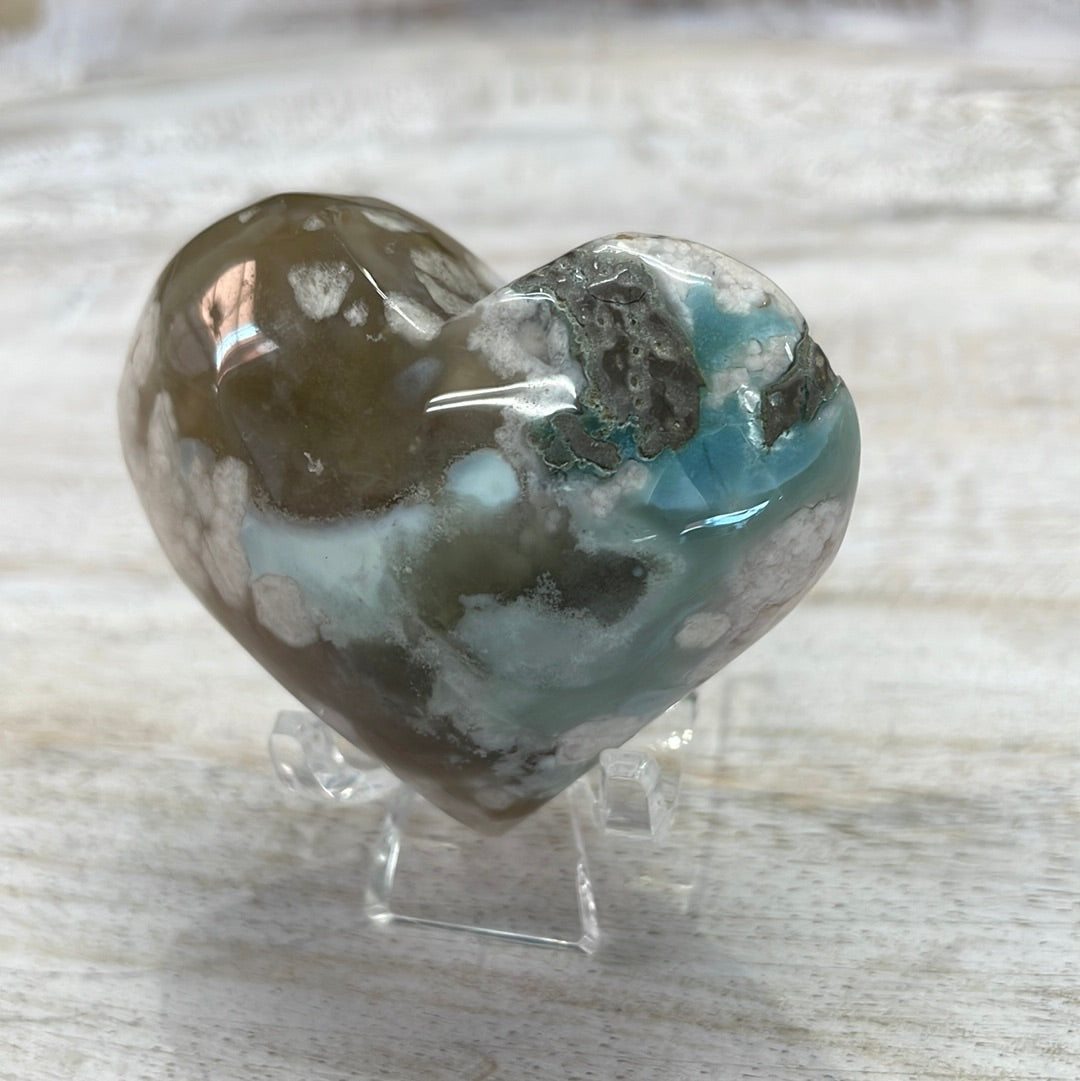 Flower Agate Heart