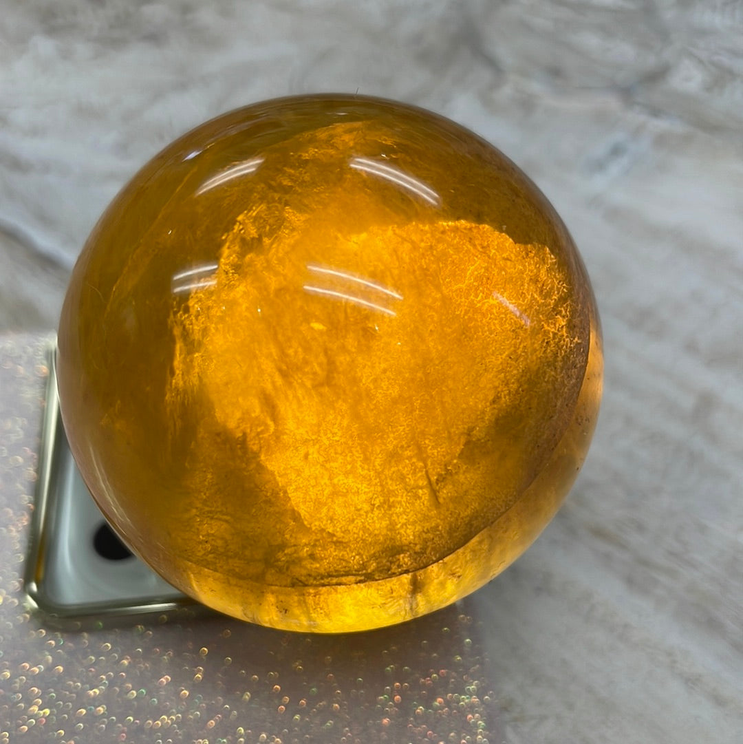 Yellow Fluorite Sphere