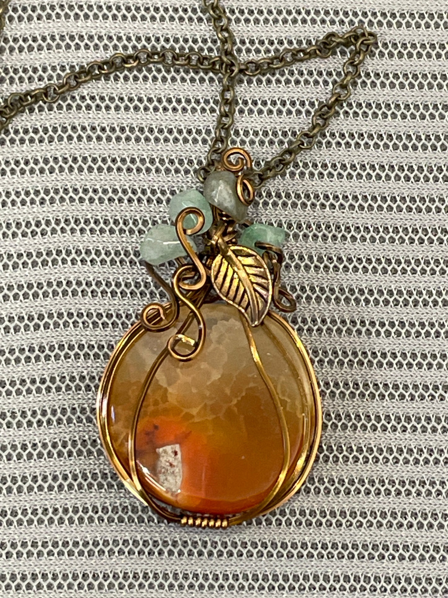Pumpkin Wire Wrapped Necklace