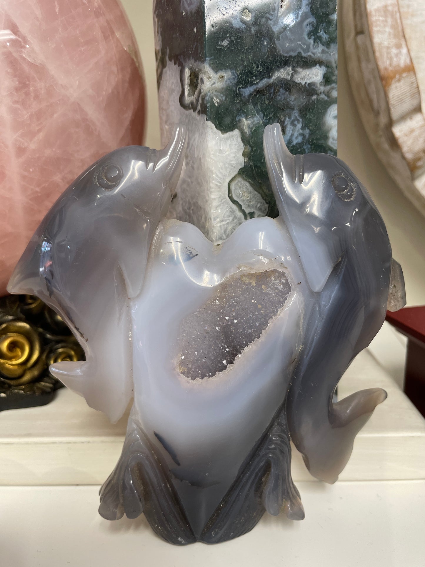 Druzy Agate Dolphin