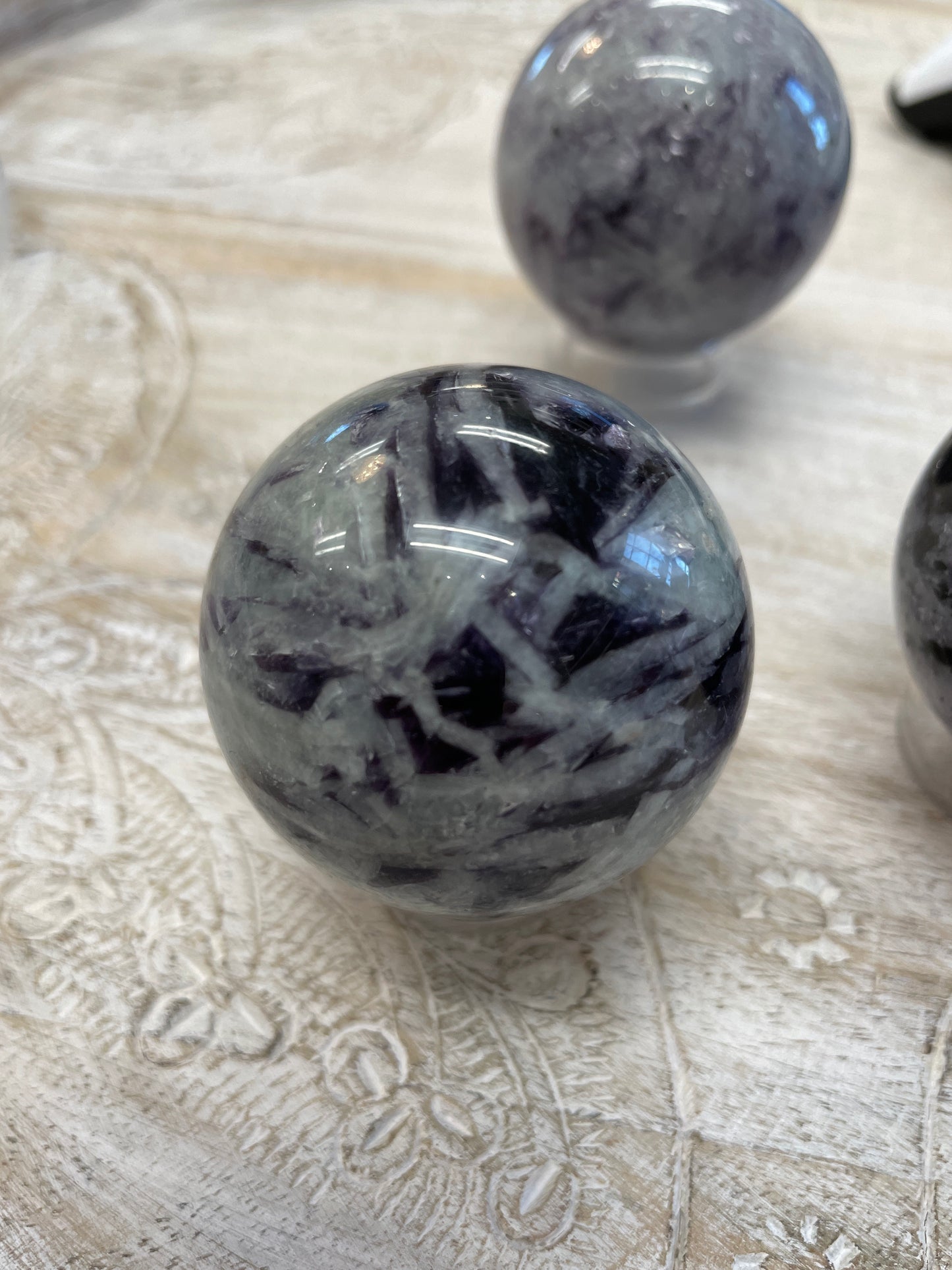 Aquamarine & Lepidolite Sphere
