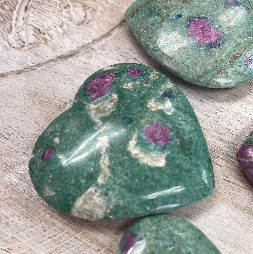 Ruby in Fuchsite Heart