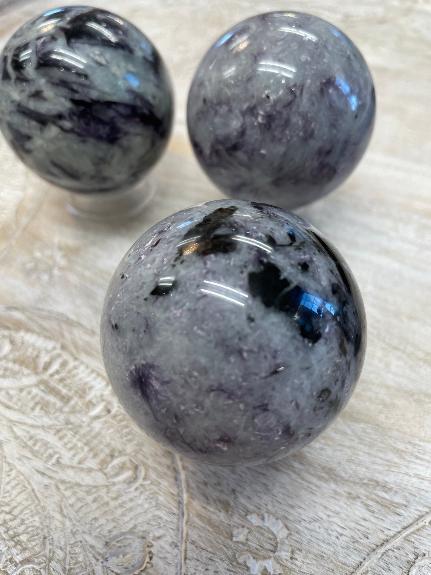 Aquamarine & Lepidolite Sphere