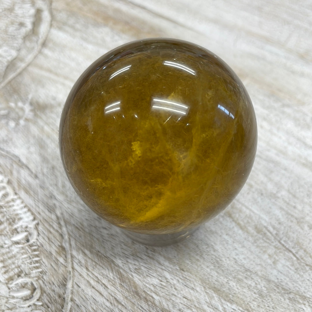 Yellow Fluorite Sphere