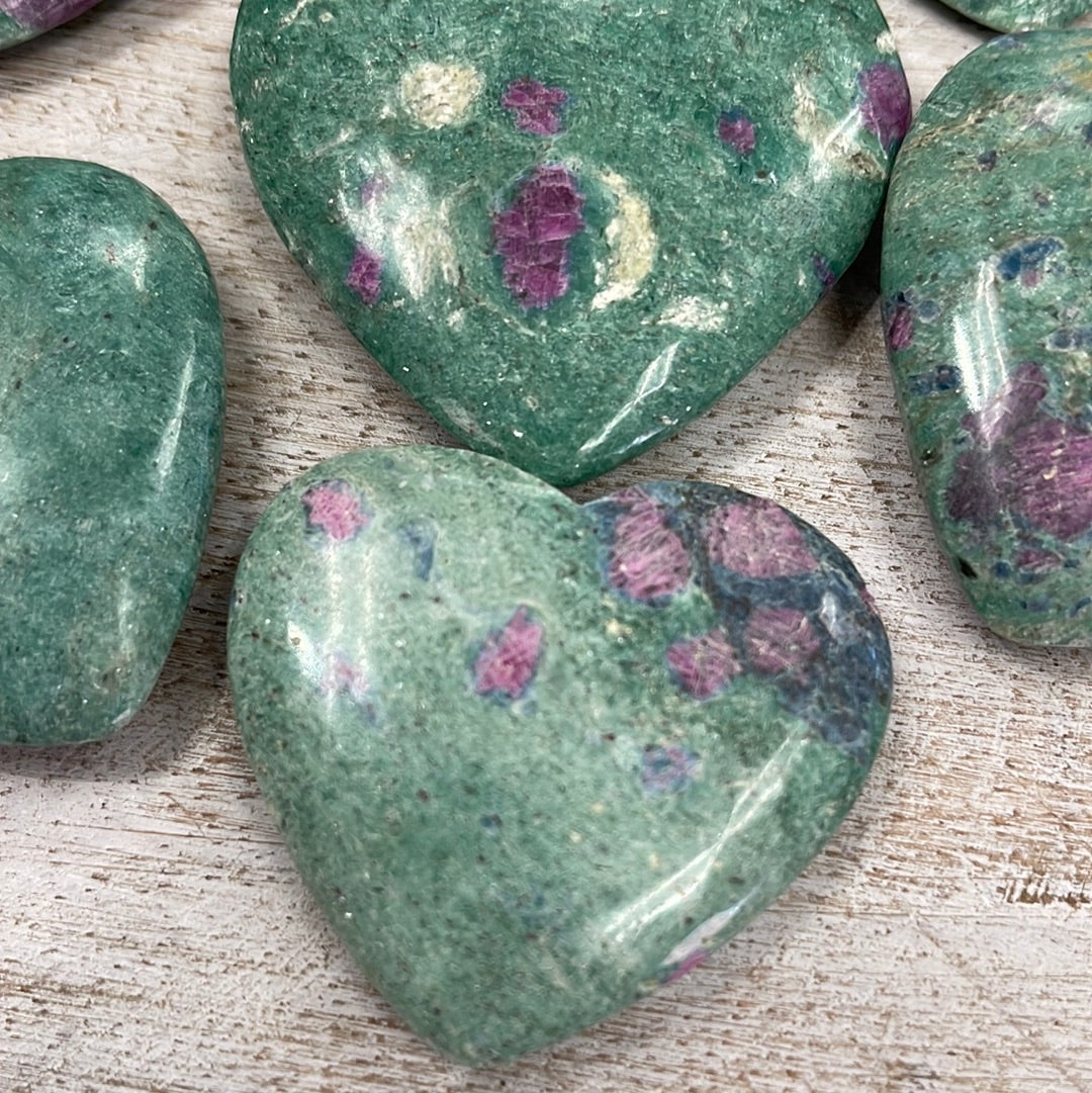 Ruby in Fuchsite Heart