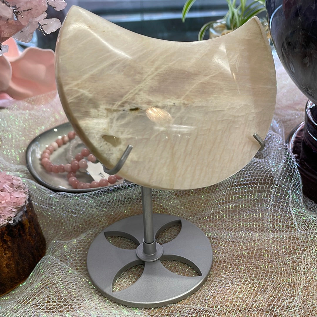 Moonstone Moon on Stand