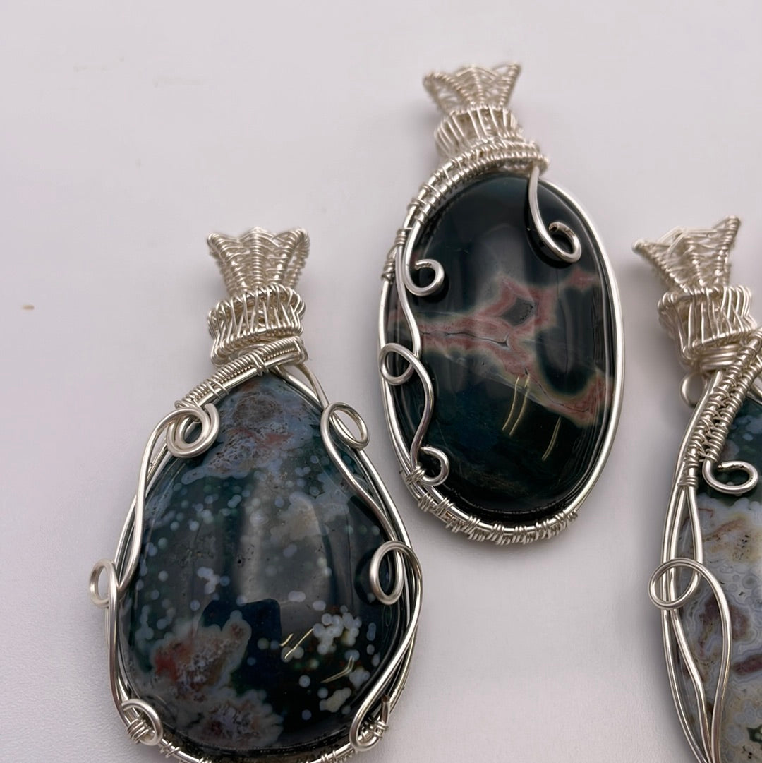 Ocean Jasper Wire Wrapped Necklace