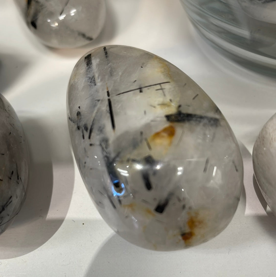 Tourmaline in Quartz Palm Stone