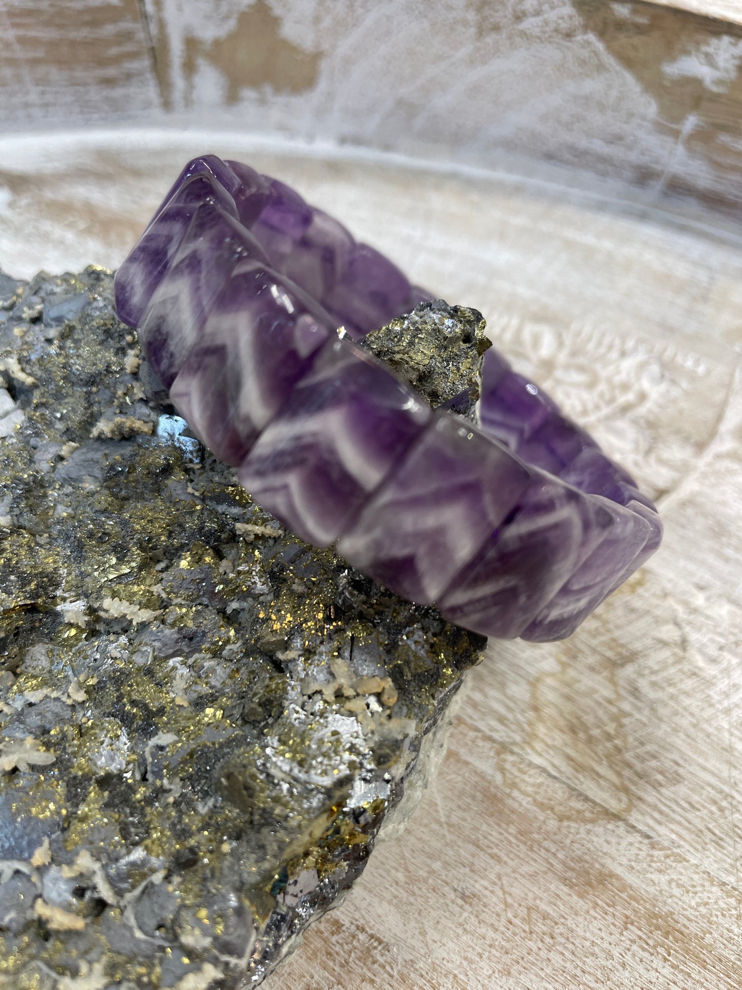 Chevron Amethyst Bracelet