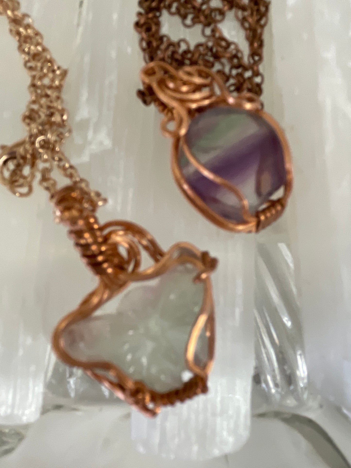Fluorite Wire Wrapped Necklace