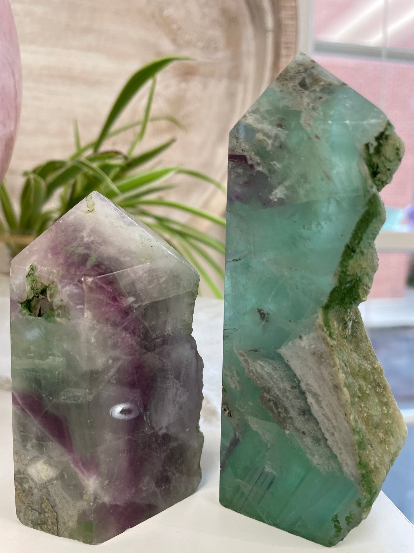 Fluorite Half-Polished Tower