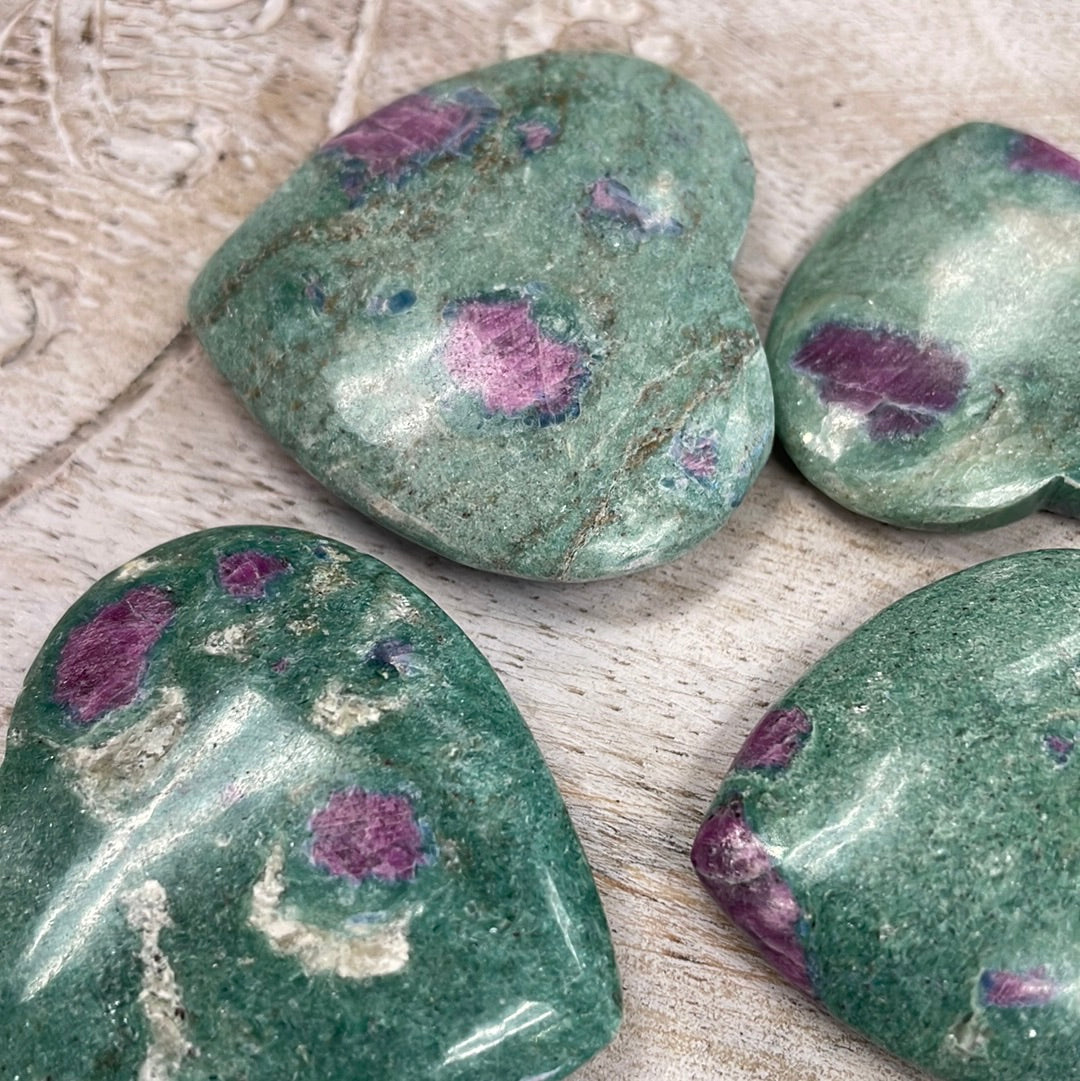 Ruby in Fuchsite Heart
