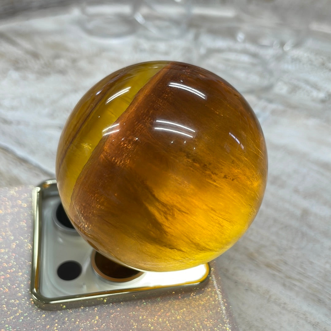 Yellow Fluorite Sphere