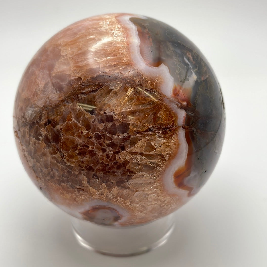 Carnelian Moss Agate Sphere
