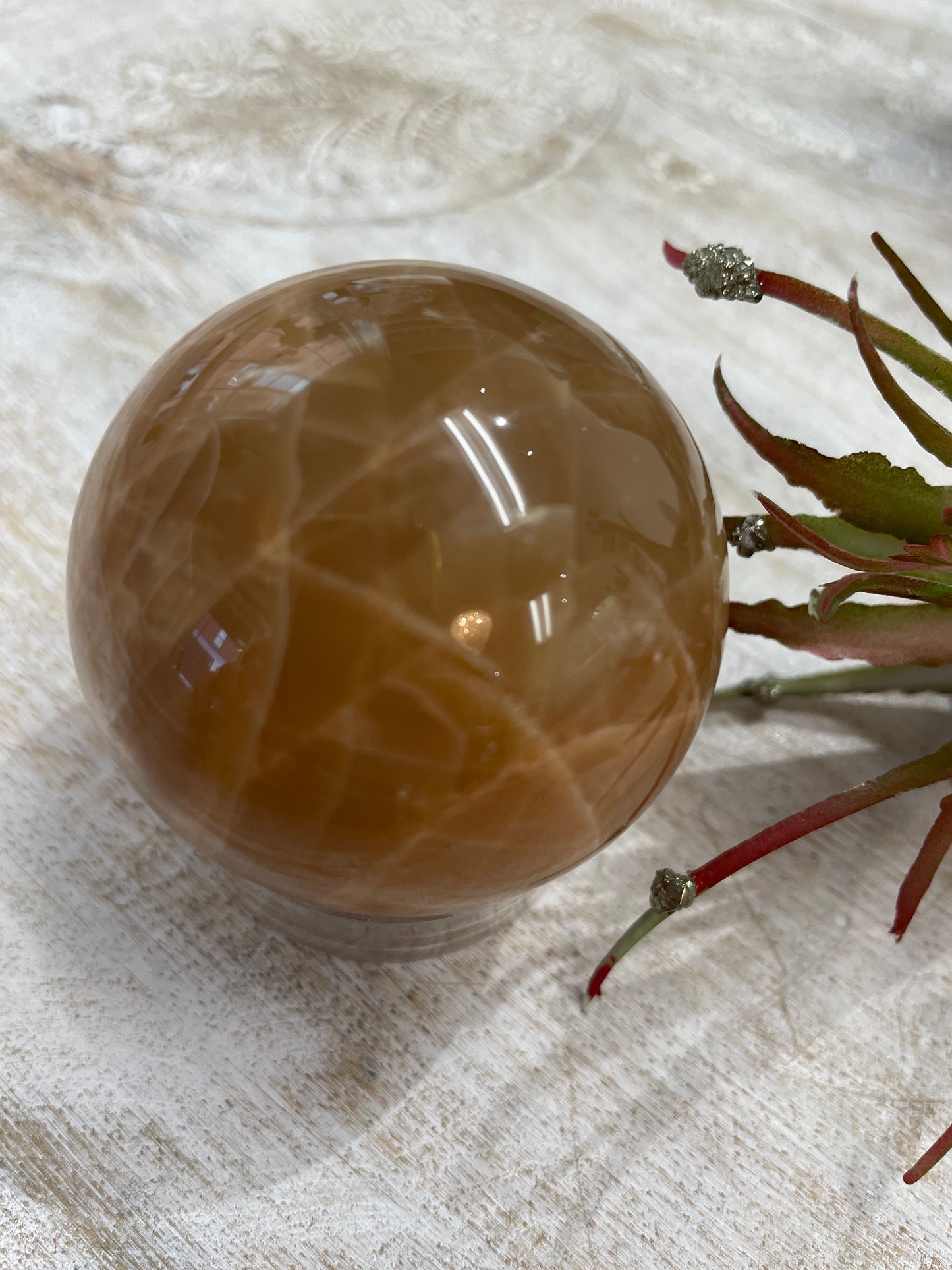 Peach Moonstone Sphere