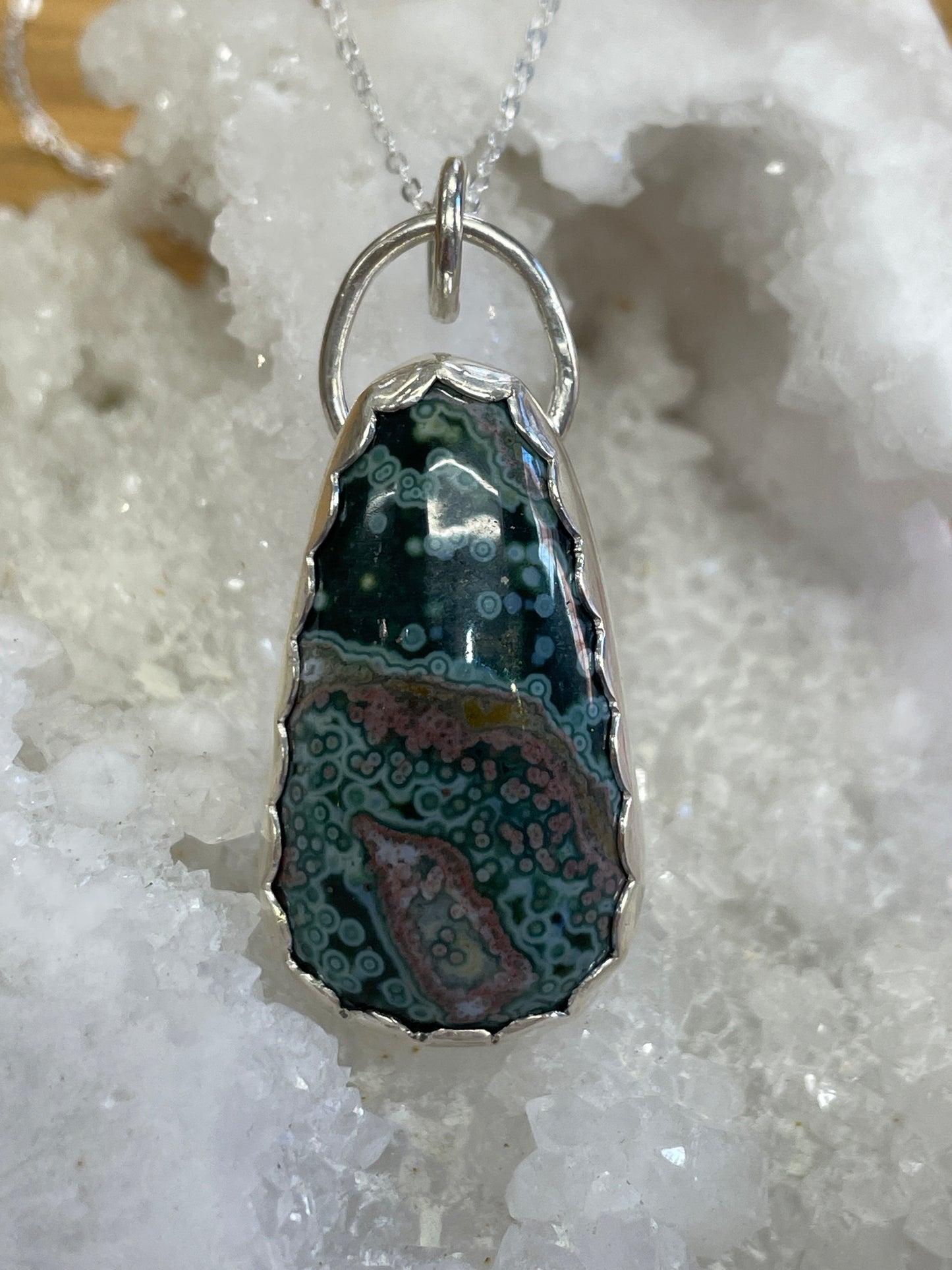 Ocean Jasper Sterling Silver Pendant