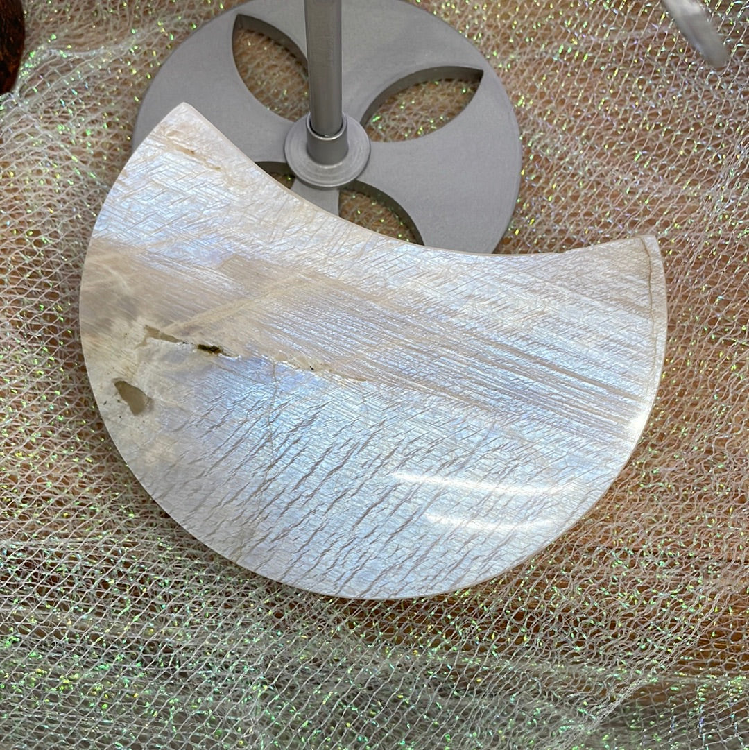 Moonstone Moon on Stand