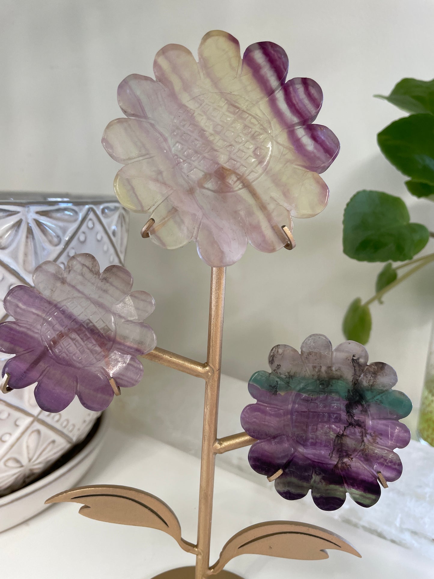 Crystal Flowers on Stand