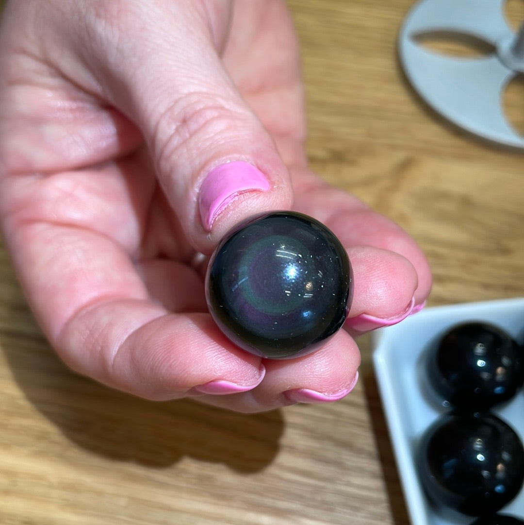 Rainbow Obsidian Sphere