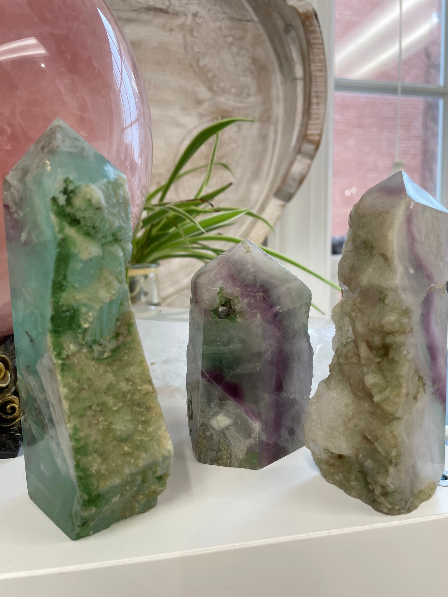 Fluorite Half-Polished Tower