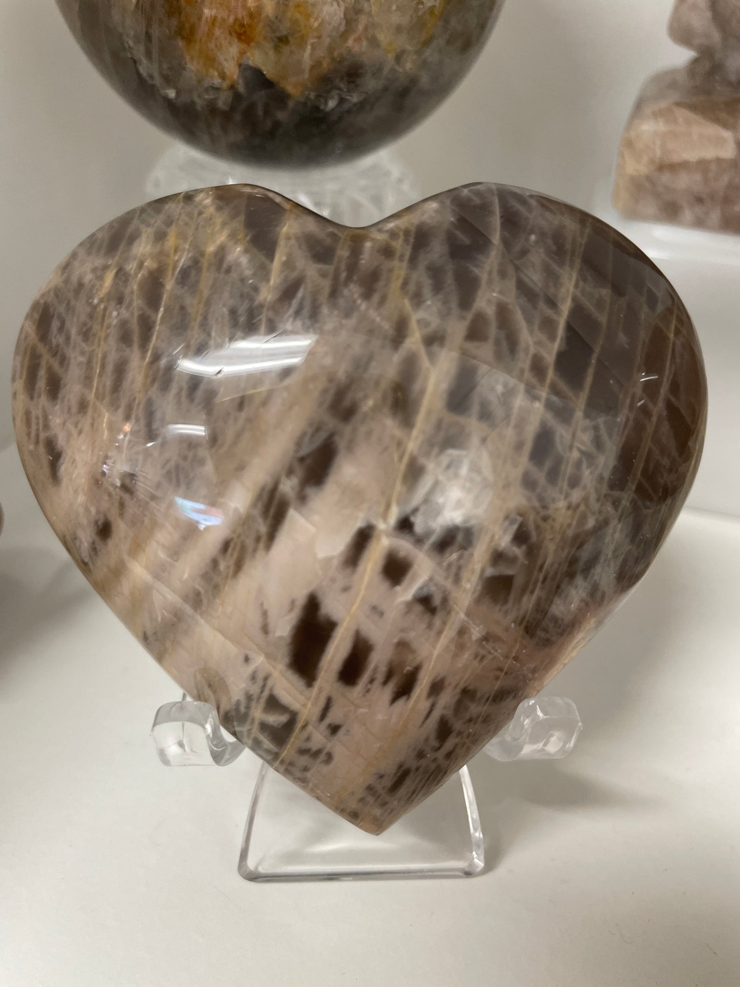 Peach Moonstone Heart