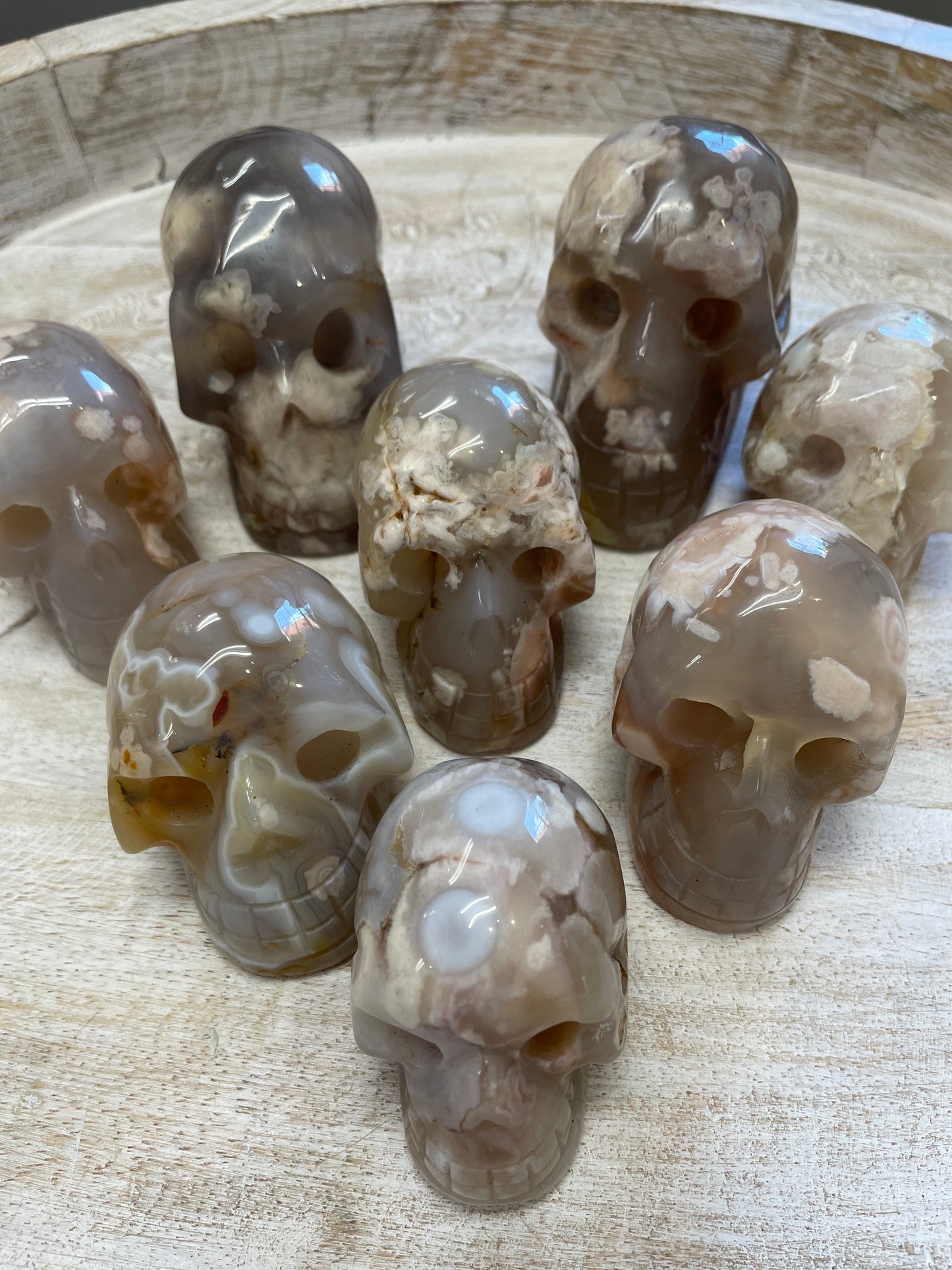 Flower Agate Skull