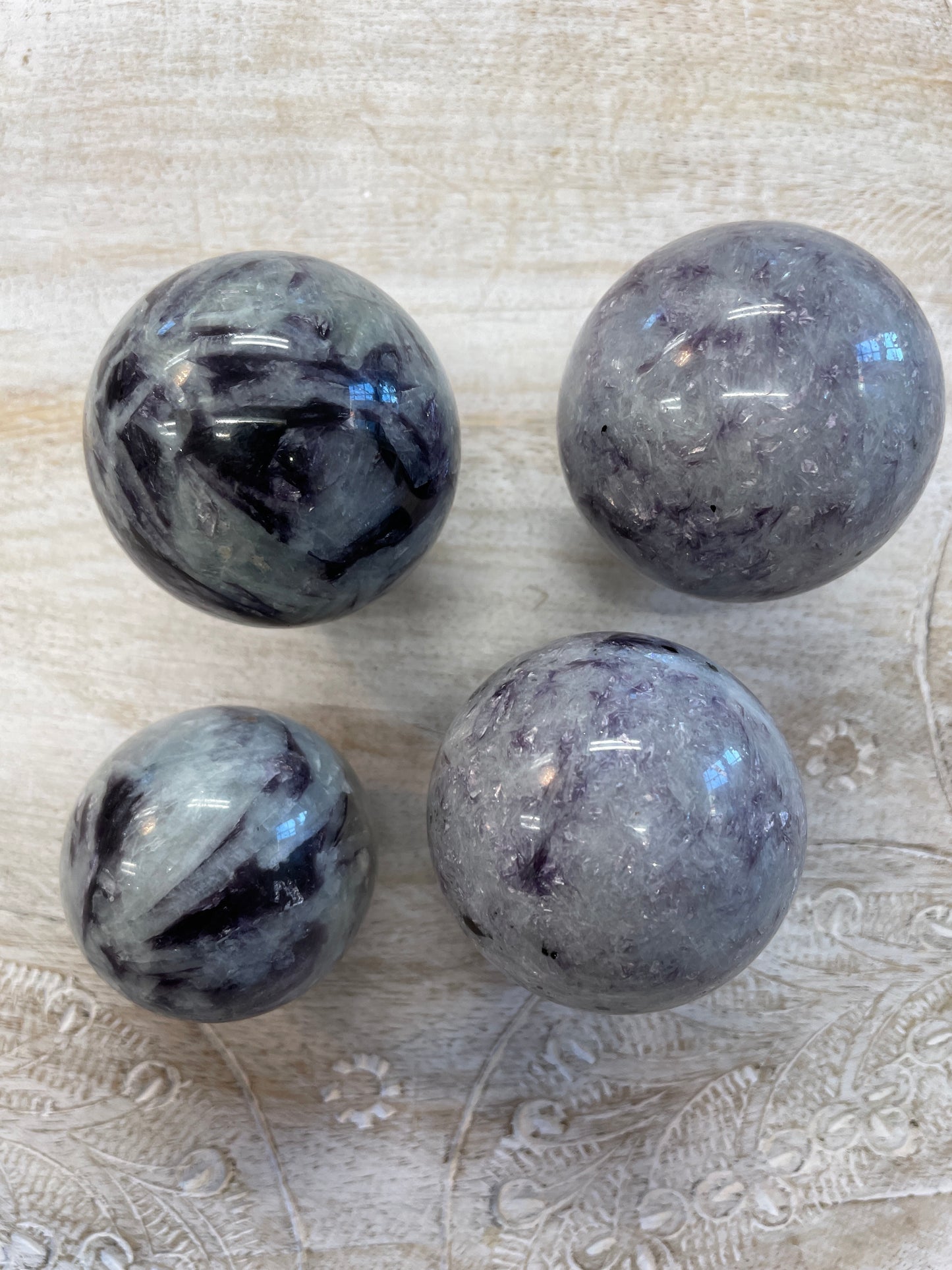 Aquamarine & Lepidolite Sphere
