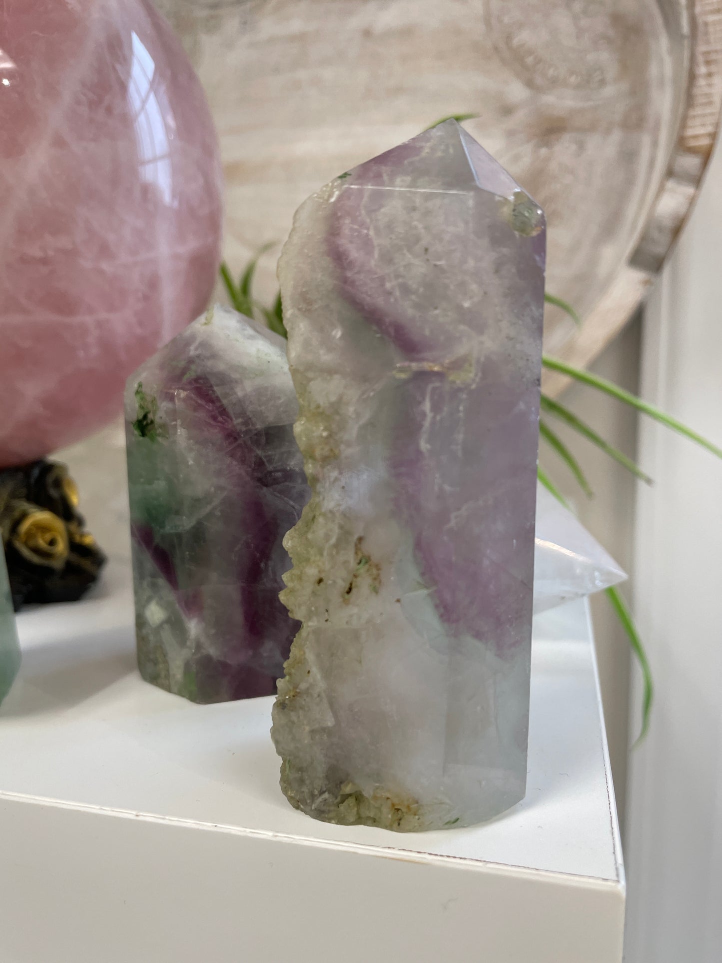 Fluorite Half-Polished Tower