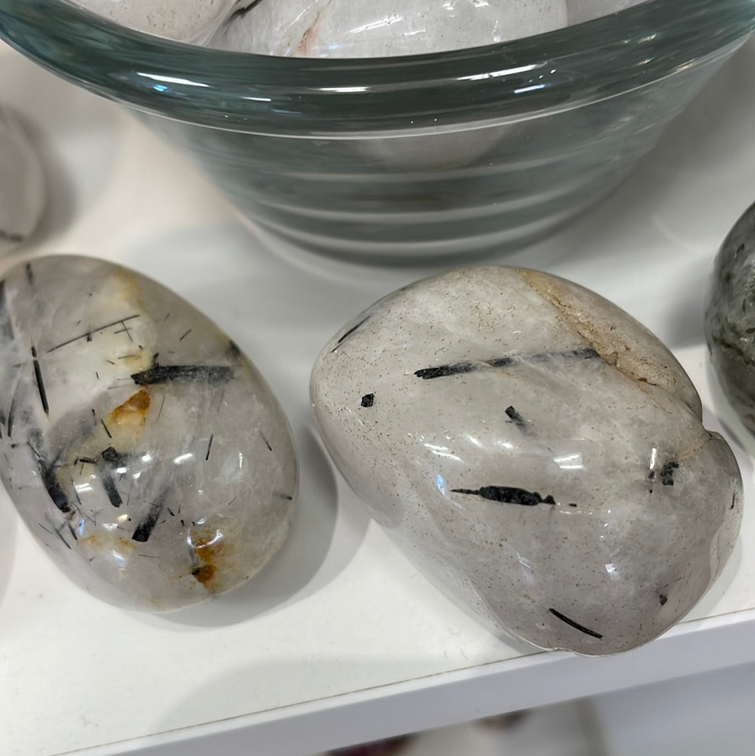 Tourmaline in Quartz Palm Stone